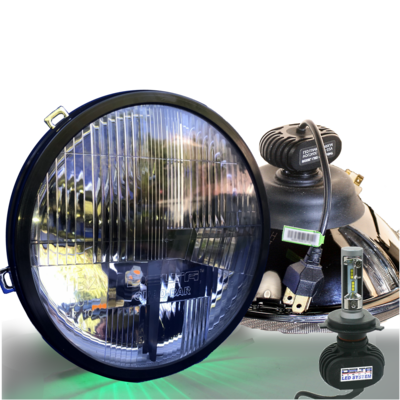 Quad-Bar™ LED Headlight Set with Mini Green LEDs  (PAIR)
