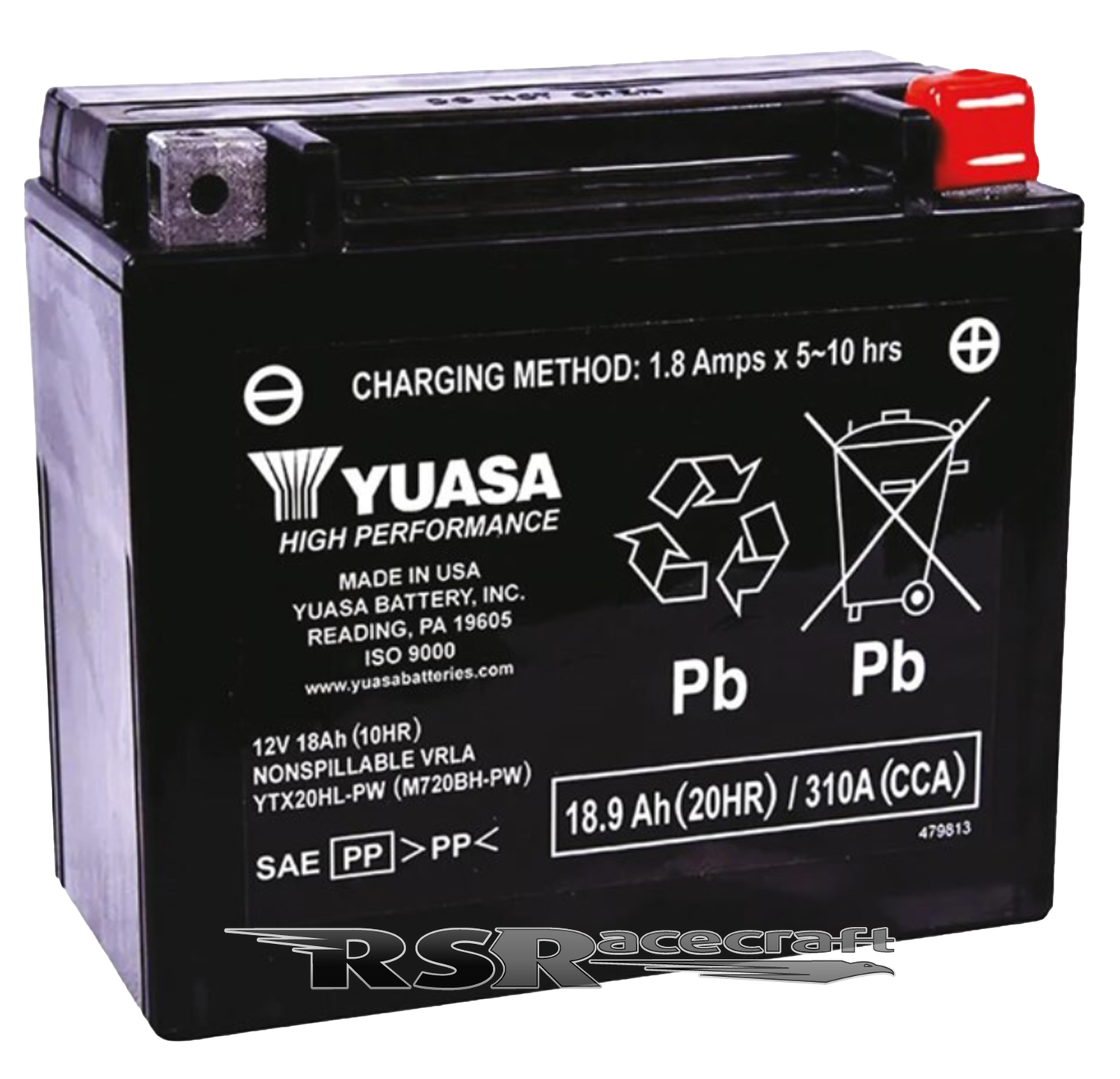 YUASA BATTERY YTX20HL-PW SEALED FACTORY ACTIVATED