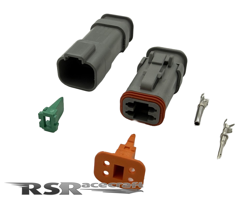 Deutsch Style DT Connector with Heat Shrink Boot (4/6/12 Pin)