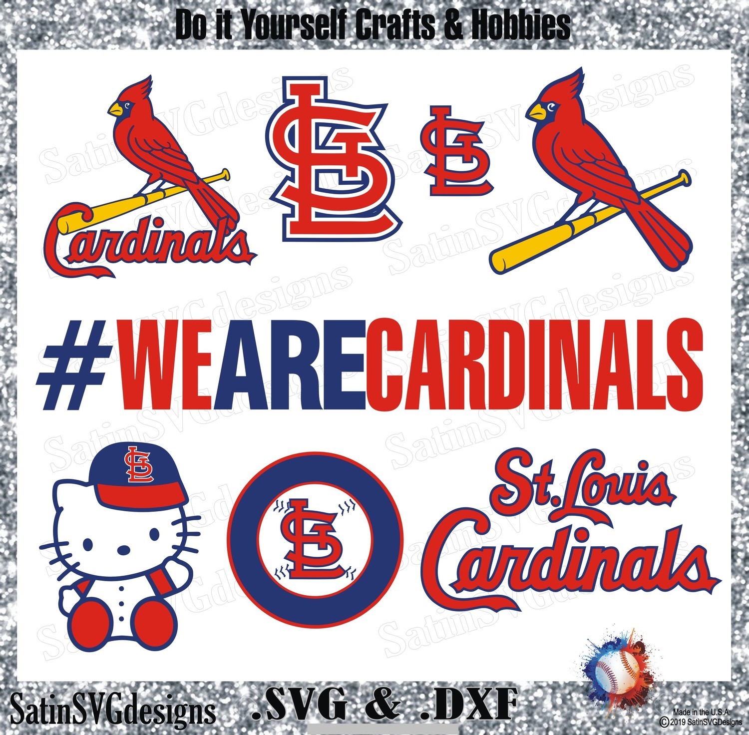 St, Louis Cardinals Baseball Set Design SVG Files, Cricut, Silhouette  Studio, Digital Cut Files