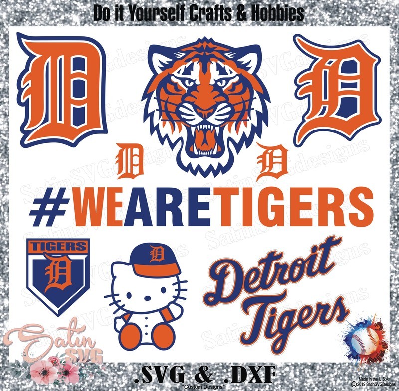 Detroit Tigers Baseball Set Design SVG Files, Cricut, Silhouette Studio, Digital Cut Files