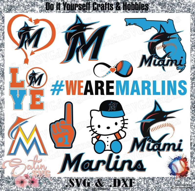 Florida Marlins Baseball Set Design SVG Files, Cricut, Silhouette Studio, Digital Cut Files