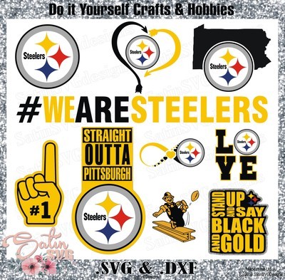 Pittsburgh Steelers Logo SET Design SVG Files, Cricut, Silhouette Studio, Digital Cut Files