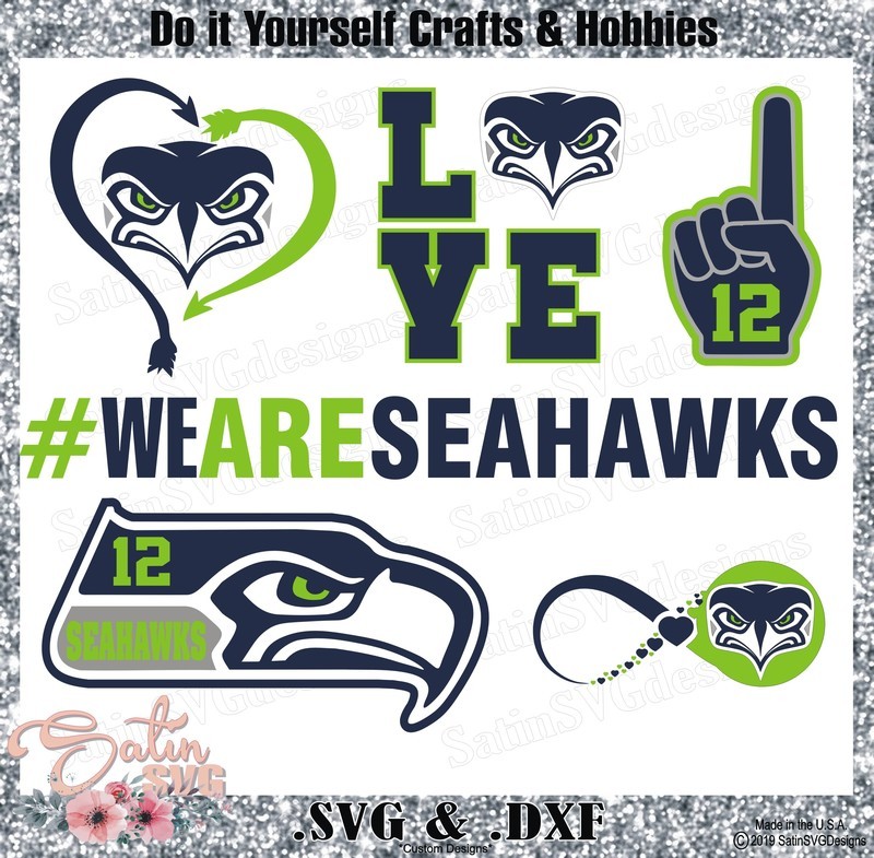 Seattle Seahawks SET1 Design SVG Files, Cricut, Silhouette Studio, Digital Cut Files