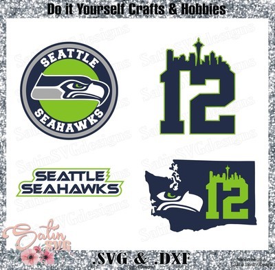 Seattle Seahawks SET2 Design SVG Files, Cricut, Silhouette Studio, Digital Cut Files