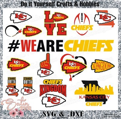 Kansas City Chiefs Set Design SVG Files, Cricut, Silhouette Studio, Digital Cut Files