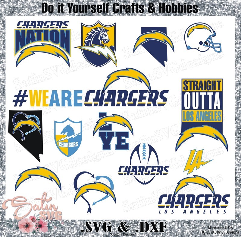 Los Angeles Chargers Set Design SVG Files, Cricut, Silhouette Studio, Digital Cut Files