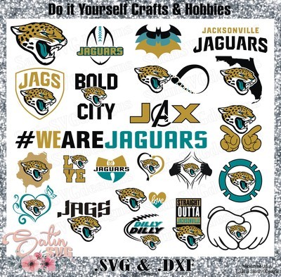 Jacksonville Jaguars Set Design SVG Files, Cricut, Silhouette Studio, Digital Cut Files