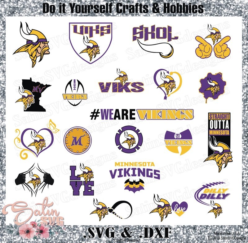 Minnesota Vikings Set Design SVG Files, Cricut, Silhouette Studio, Digital Cut Files