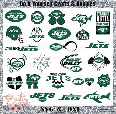 New York Jets Design Set SVG Files, NFL Football - Cricut, Silhouette Studio, Digital Cut Files