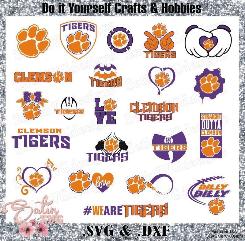 Clemson Tigers Set Design SVG Files, Cricut, Silhouette Studio, Digital Cut Files