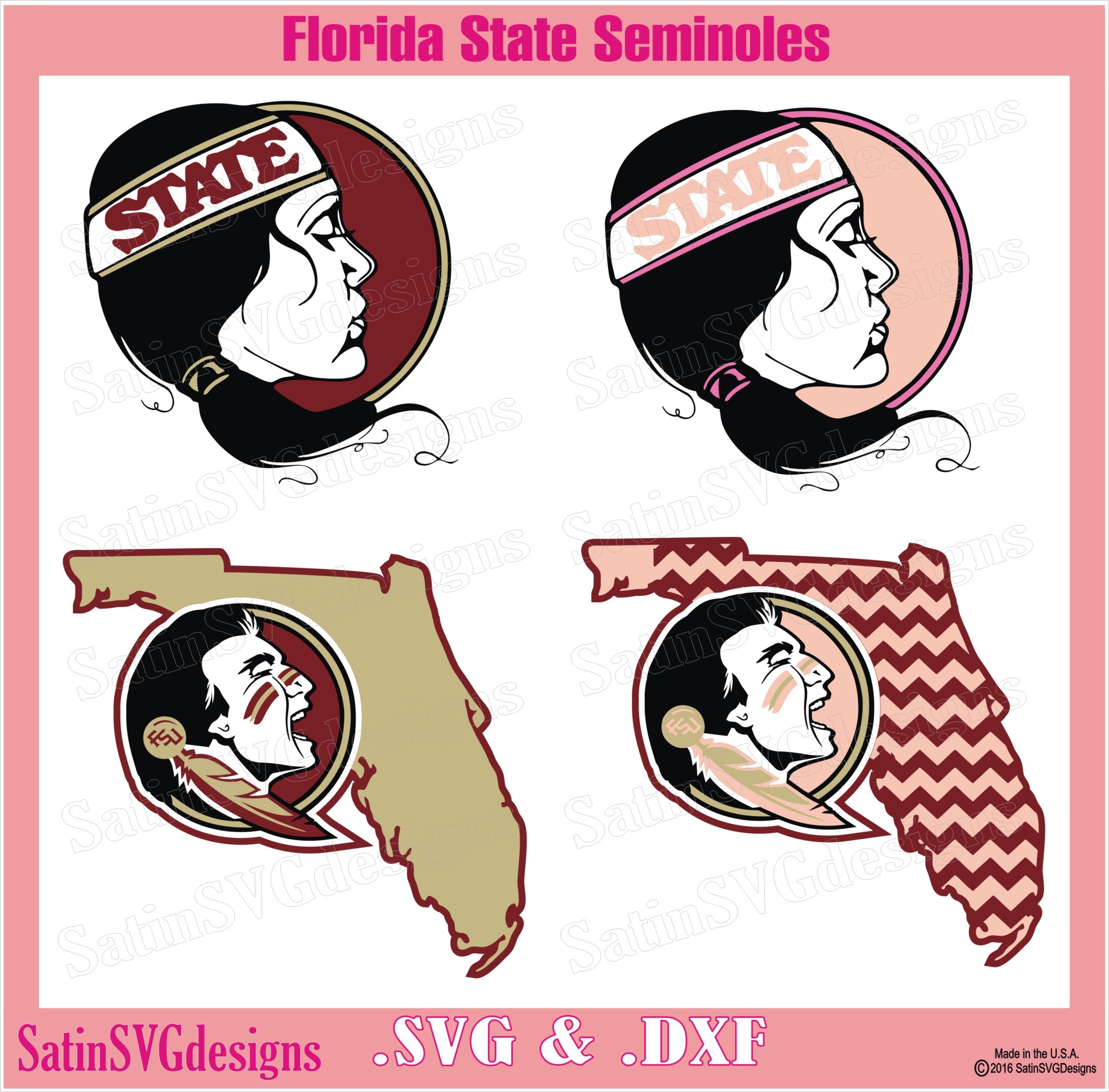 Florida State Seminoles Girl Set Design Svg Files Cricut Silhouette Studio Digital Cut Files