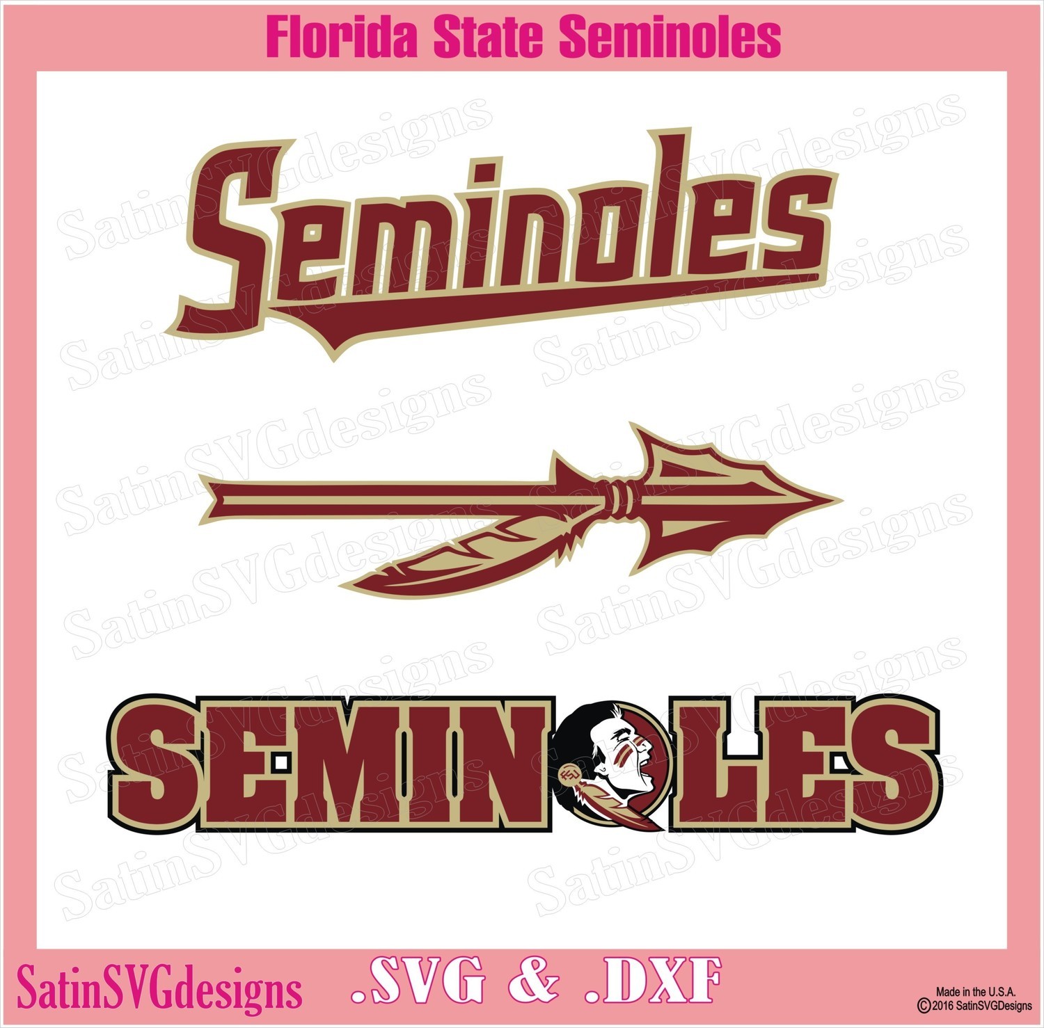 Download Florida State Seminoles Girl Set Design Svg Files Cricut Silhouette Studio Digital Cut Files