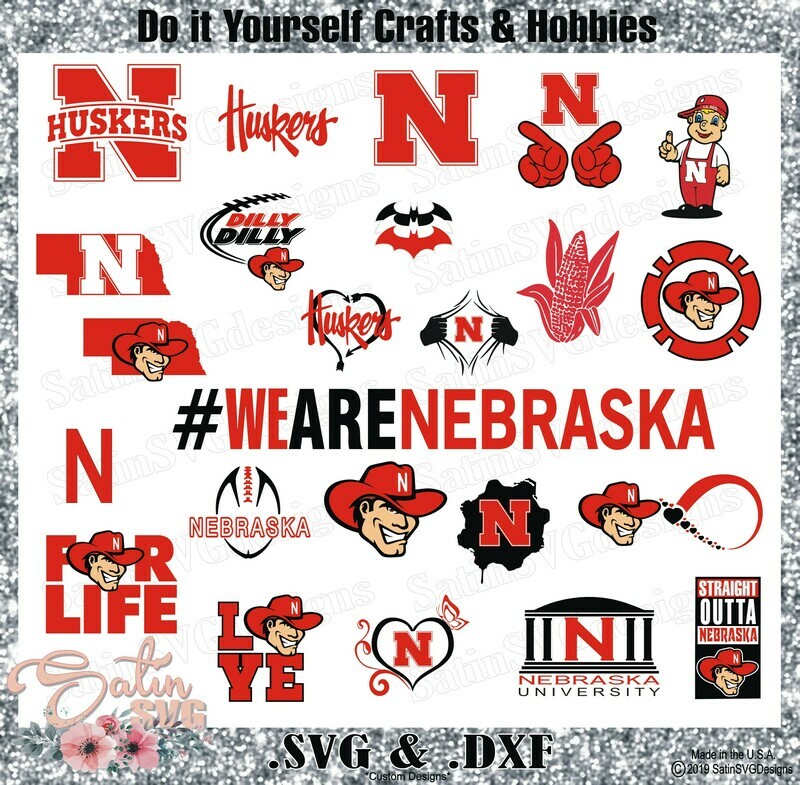 Nebraska Cornhuskers SET Design SVG Files, Cricut, Silhouette Studio, Digital Cut Files