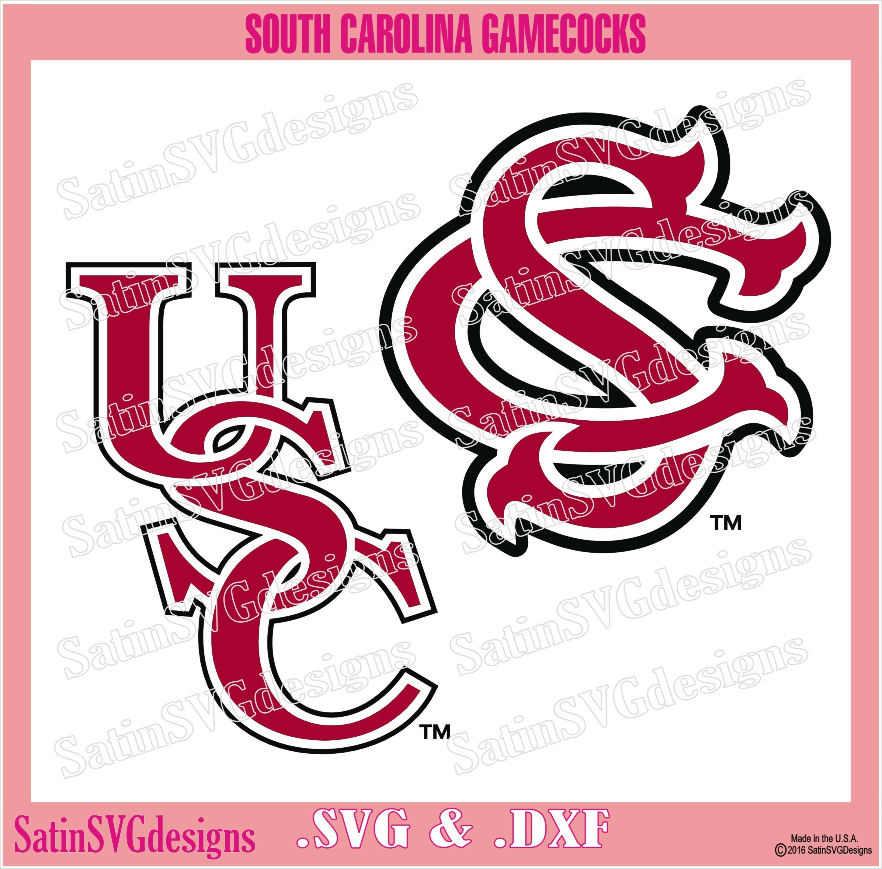 South Carolina Gamecocks Set Design Svg Files Cricut Silhouette Studio Digital Cut Files