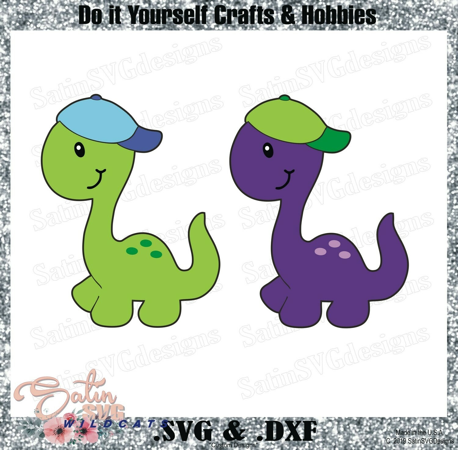 LIL DINO Hat Set Design SVG Files, Cricut, Silhouette Studio, Digital Cut Files