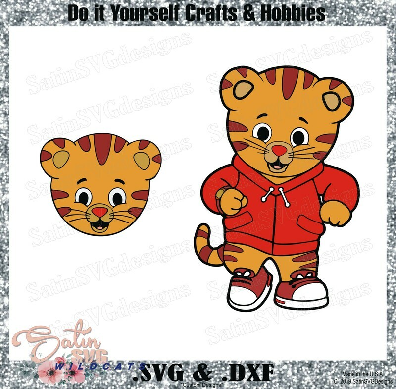 Daniel Tiger Design SVG Files, Cricut, Silhouette Studio, Digital Cut Files