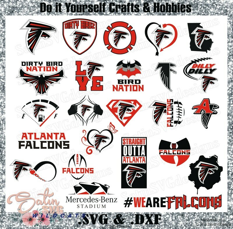 Atlanta Falcons Set NEW Design SVG Files, Cricut, Silhouette Studio, Digital Cut Files