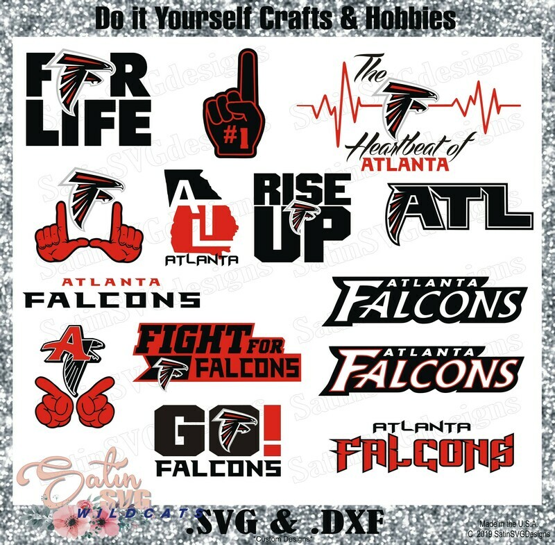 Atlanta Falcons Set2 NEW Design SVG Files, Cricut, Silhouette Studio, Digital Cut Files
