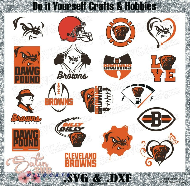 Cleveland Browns Dawg Pound Set2 Design SVG Files, Cricut, Silhouette Studio, Digital Cut Files