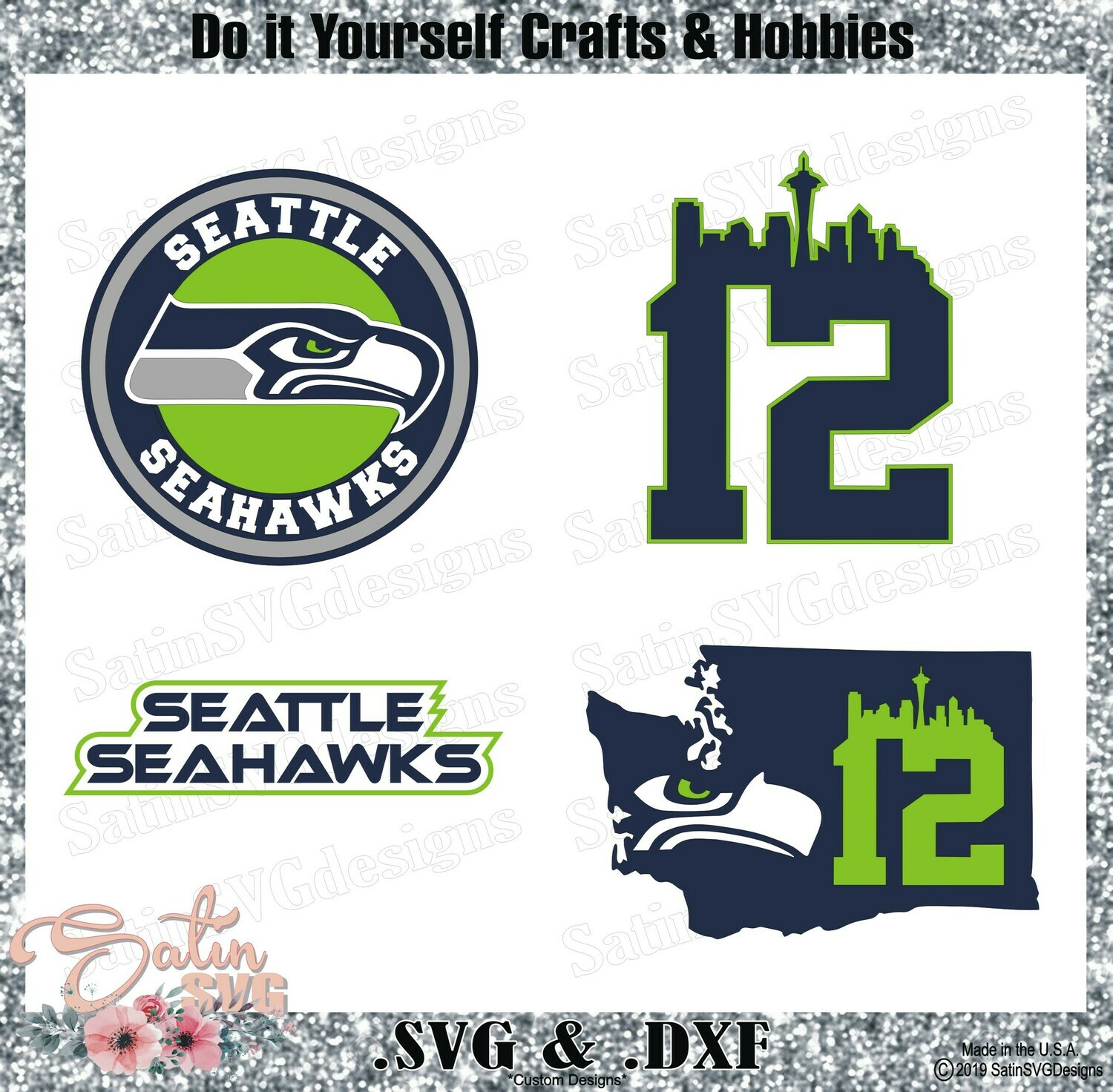 Seattle Seahawks MEGA-Bundle (Both Sets) Design SVG Files, Cricut, Silhouette Studio, Digital Cut Files
