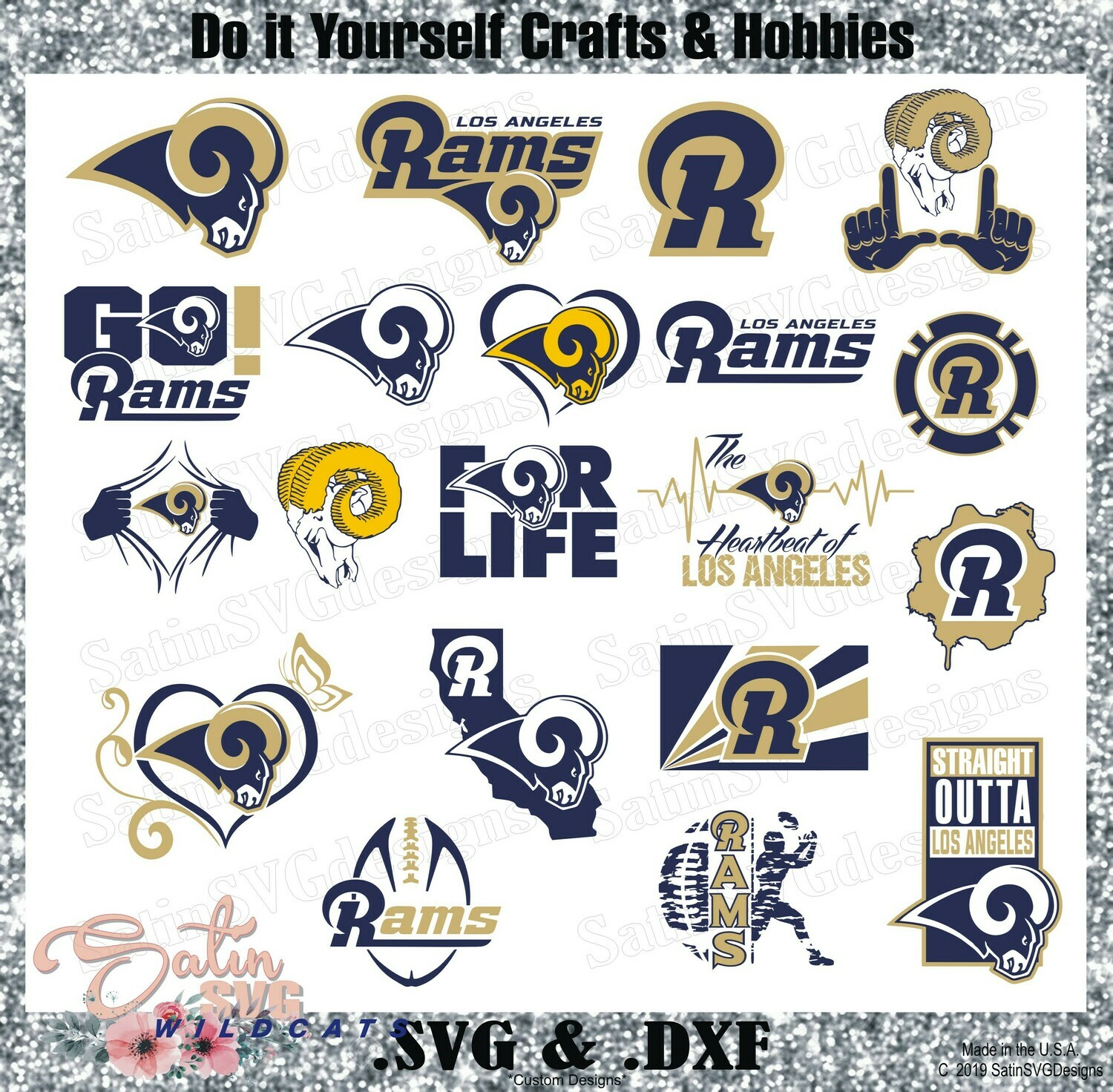 Los Angeles Rams New 2020 Design Set Svg Files Nfl Football Cricut Silhouette Studio Digital Cut
