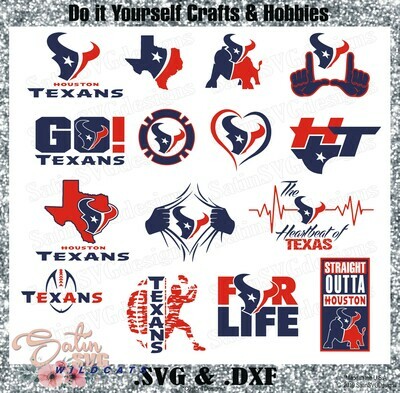 Houston Texans Design Upgrade Set SVG Files, NFL Football - Cricut, Silhouette Studio, Digital Cut Files