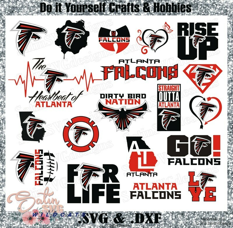 Atlanta Falcons MEGA-Bundle (All 3 Sets) NEW Custom Design SVG Files, Cricut, Silhouette Studio, Digital Cut Files