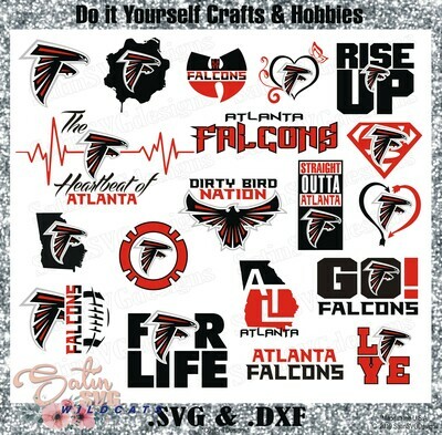 Atlanta Falcons MEGA-Bundle (All 3 Sets) NEW Custom Design SVG Files, Cricut, Silhouette Studio, Digital Cut Files