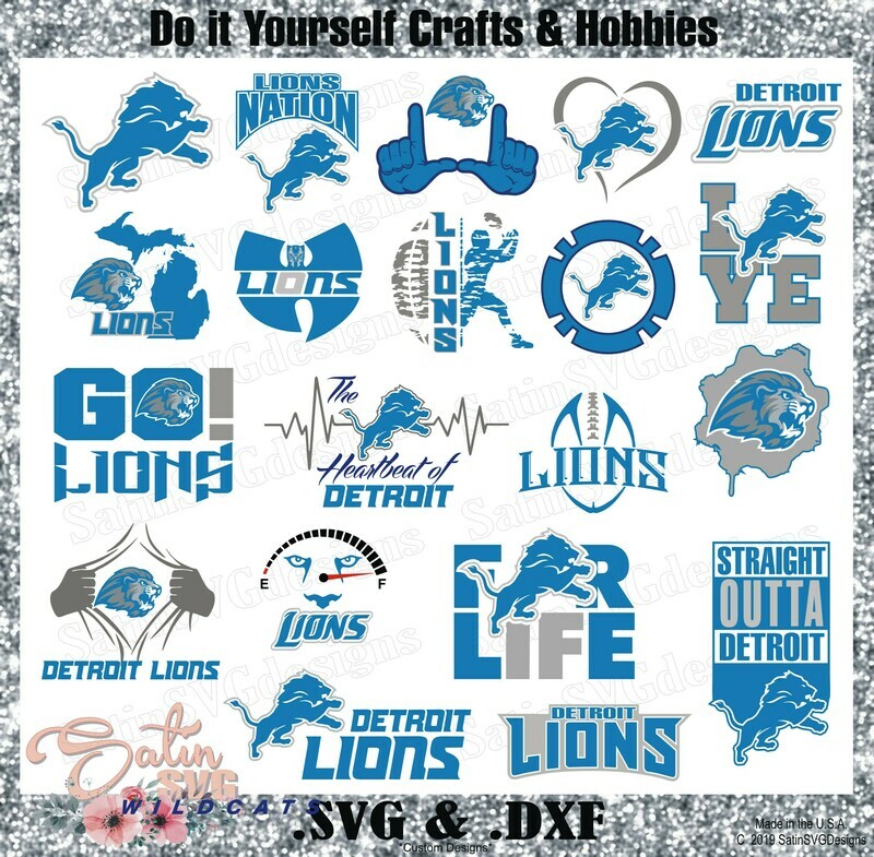 Detroit Lions Set Upgrade Design SVG Files, Cricut, Silhouette Studio, Digital Cut Files