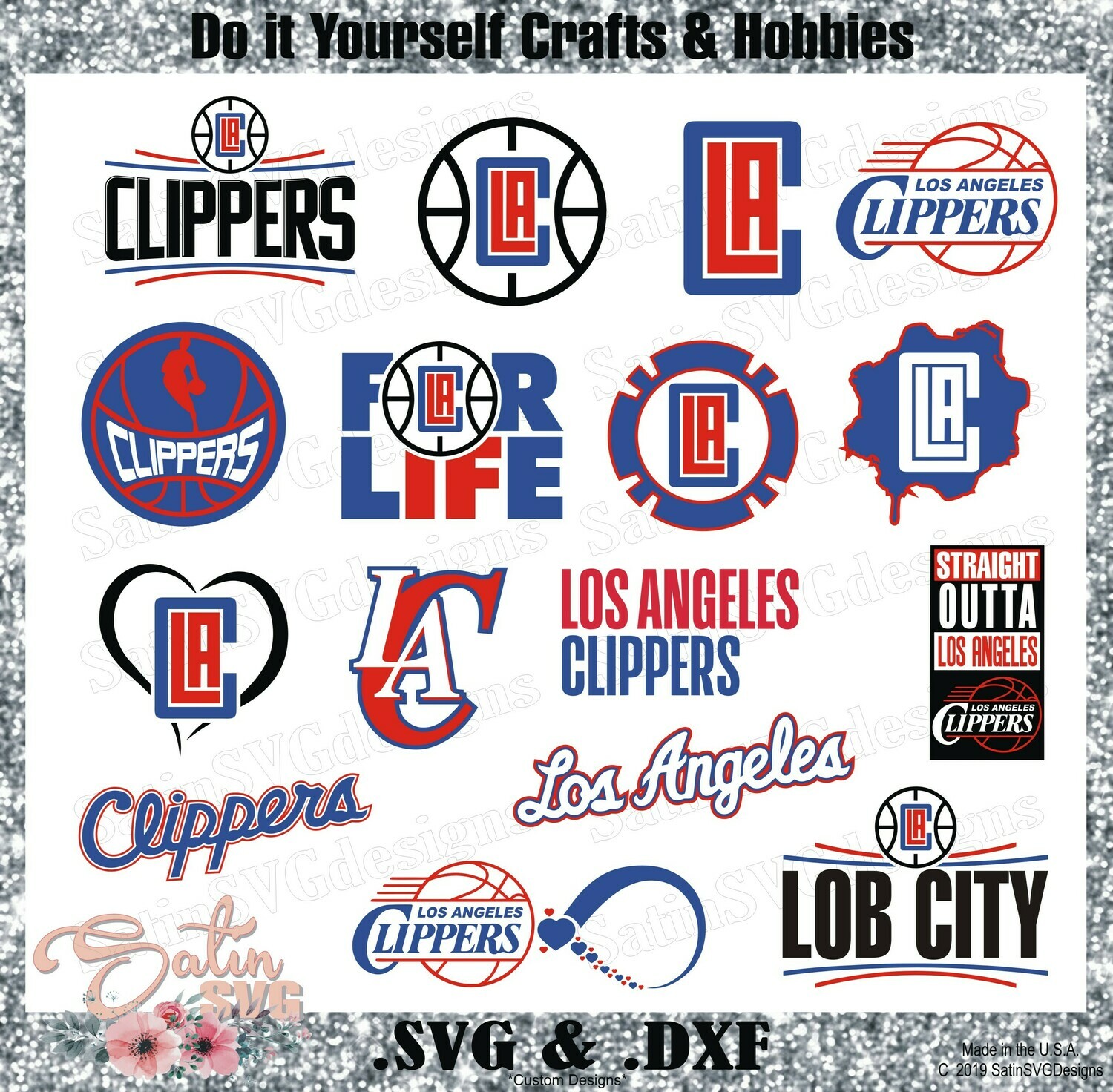 Los Angeles Clippers NEW Custom NBA Designs. SVG Files, Cricut, Silhouette Studio, Digital Cut Files, Infusible Ink