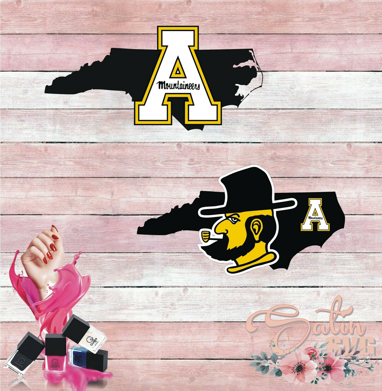 ASU Appalachian State University Aufkleber Set – Offiziell Lizenziert Für Auto, Laptop & Wasserflasche