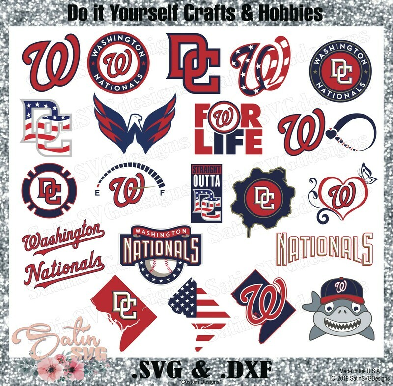 Washington Nationals NEW Custom MLB Designs. SVG Files, Cricut, Silhouette Studio, Digital Cut Files, Infusible Ink