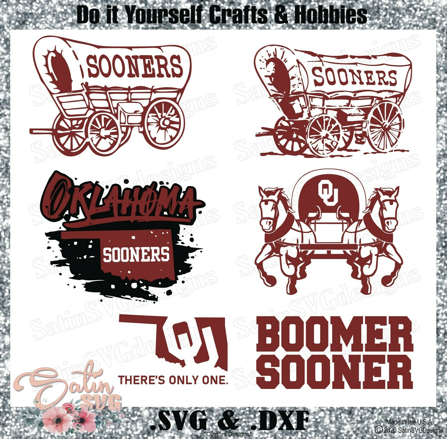 Oklahoma Sooners, Oklahoma University NEW Custom Designs. SVG Files, Cricut, Silhouette Studio, Digital Cut Files, Infusible Ink