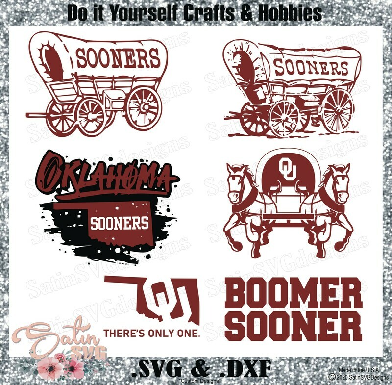 Oklahoma Sooners, Oklahoma University NEW Custom Designs. SVG Files, Cricut, Silhouette Studio, Digital Cut Files, Infusible Ink