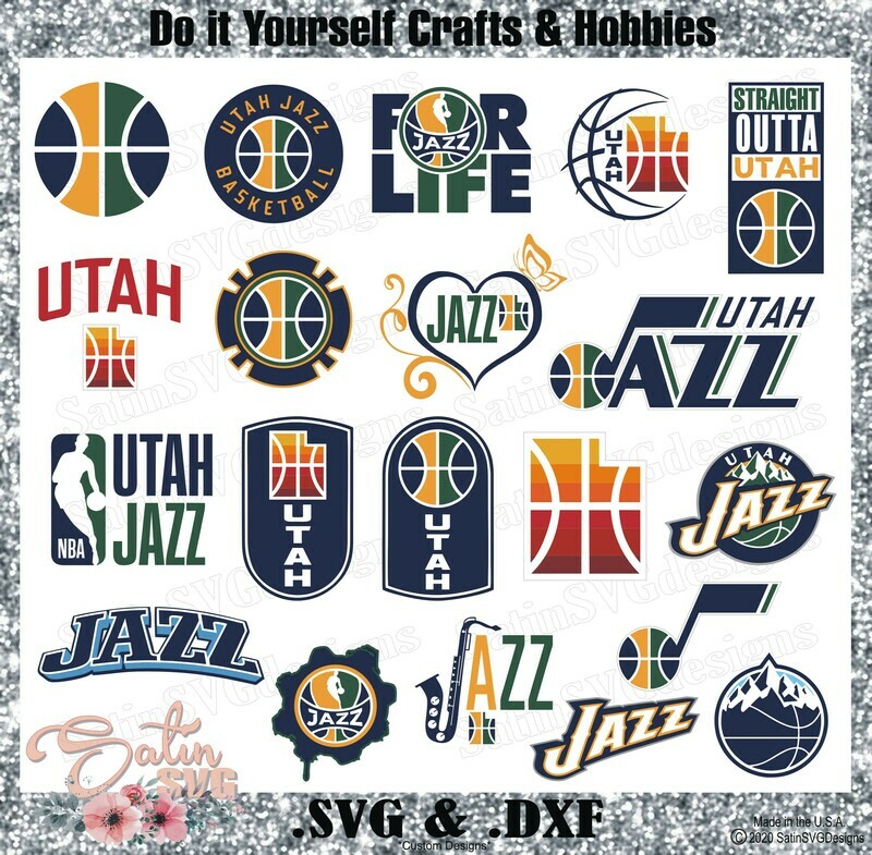 Utah Jazz NEW Custom NBA Basketball Designs. SVG Files, Cricut, Silhouette Studio, Digital Cut Files, Infusible Ink