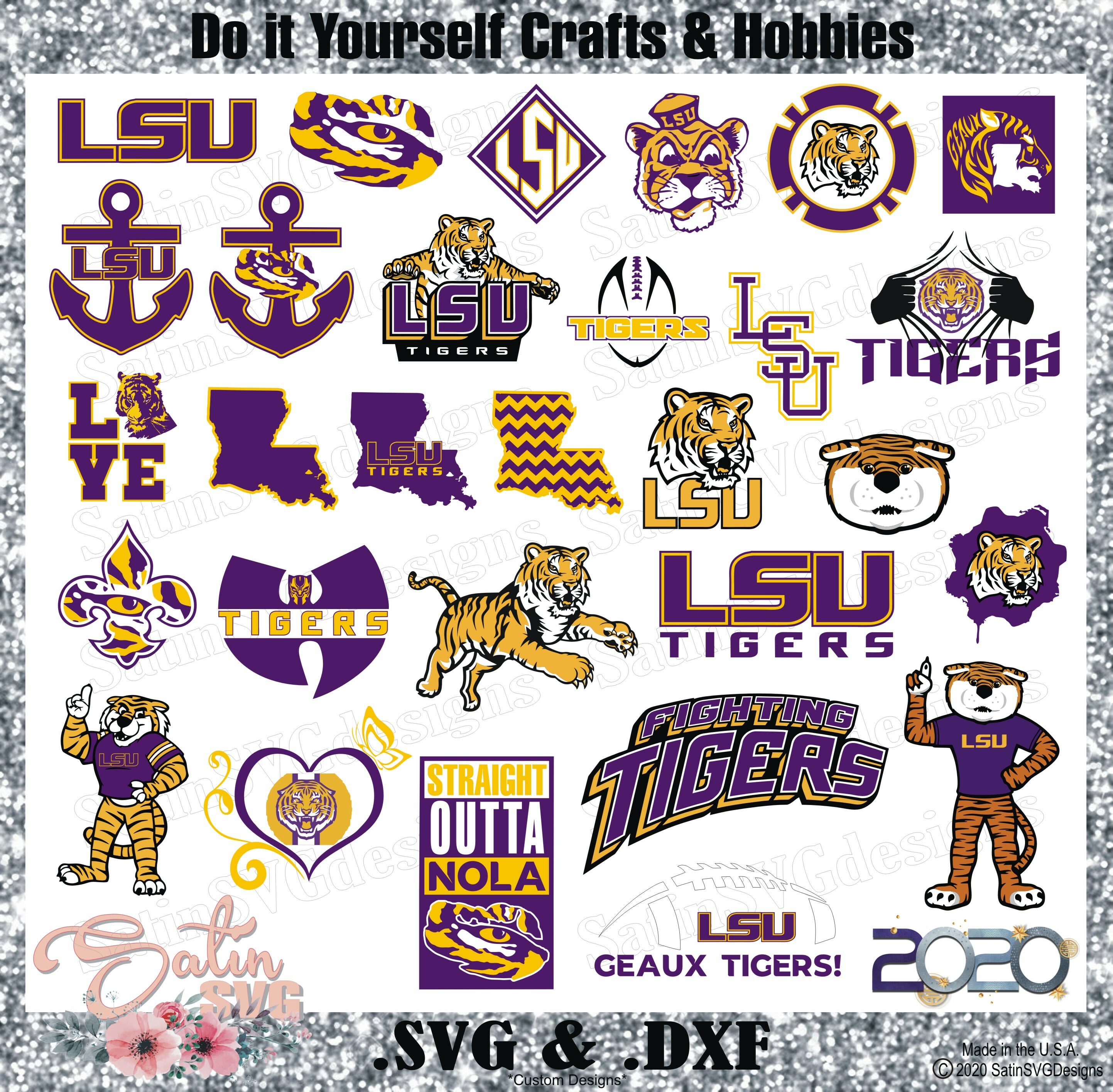 Download Lsu Tigers Louisiana State University New Design Svg Files Cricut Silhouette Studio Digital Cut Files PSD Mockup Templates