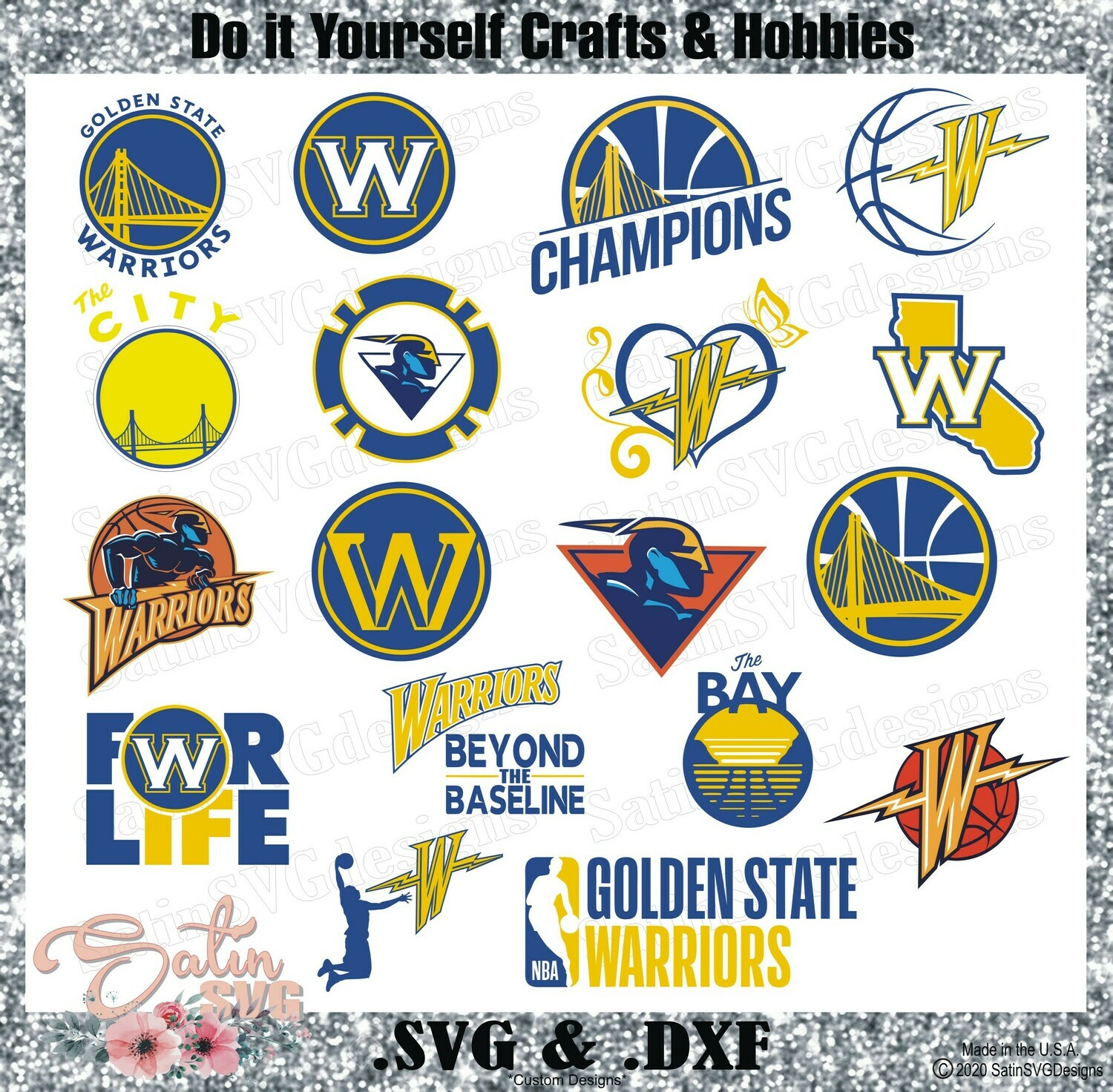 Golden State Warriors Update Custom Nba Basketball Designs Svg Files Cricut Silhouette Studio Digital Cut Files Infusible Ink