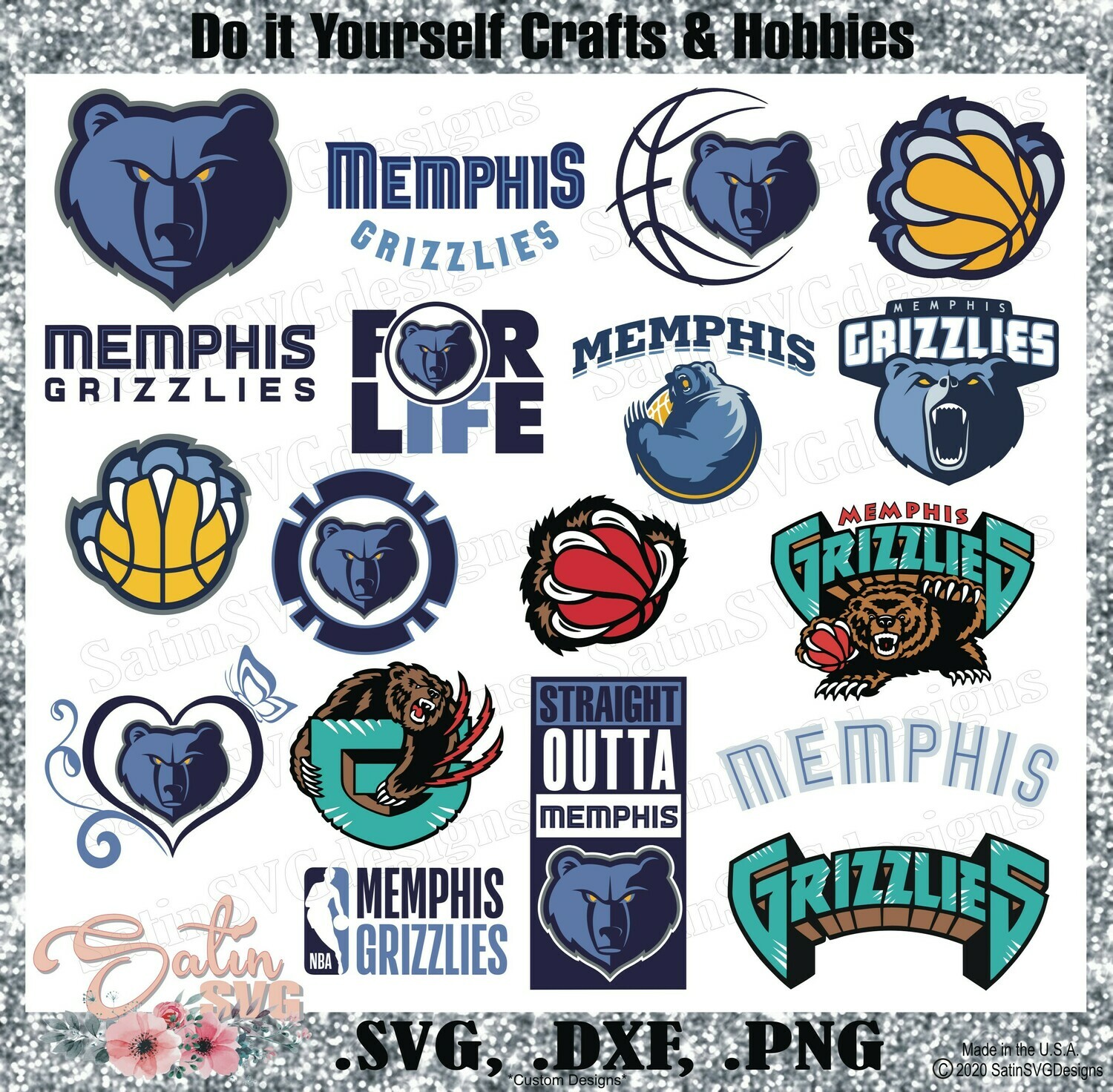Memphis Grizzlies, Memphis Basketball NEW Custom Designs. SVG Files,  Cricut, Silhouette Studio, Digital Cut Files, Infusible Ink