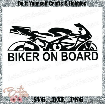 Biker On Board Design SVG Files, Cricut, Silhouette Studio, Digital Cut Files Valentines