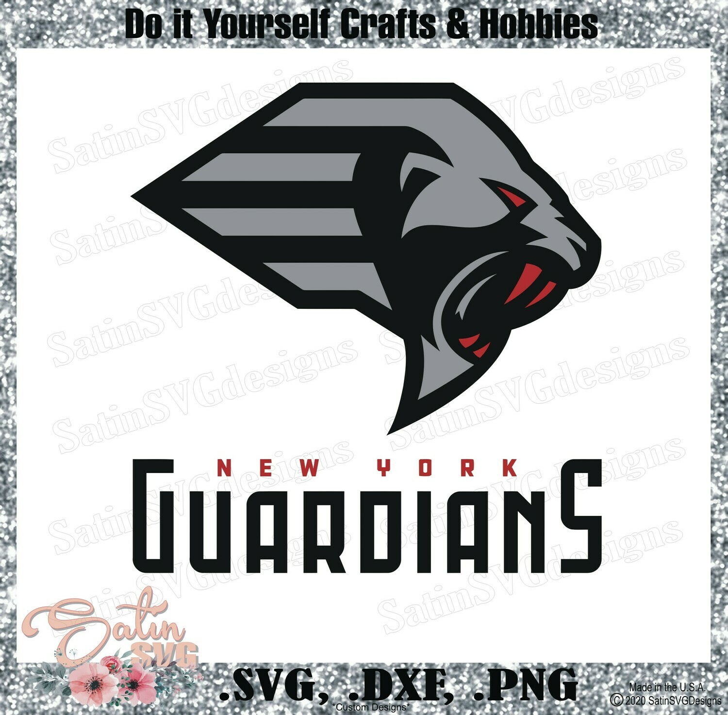 New York Guardians XFL Football NEW Custom Logo Designs. SVG Files, Cricut, Silhouette Studio, Digital Cut Files, Infusible Ink