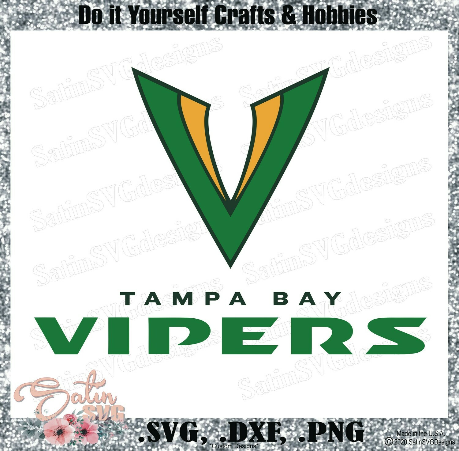 Tampa Bay Vipers XFL Football NEW Custom Logo Designs. SVG Files, Cricut, Silhouette Studio, Digital Cut Files, Infusible Ink