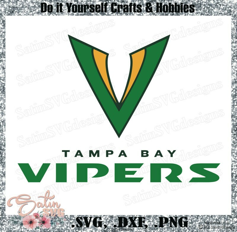 Tampa Bay Vipers XFL Football NEW Custom Logo Designs. SVG Files, Cricut, Silhouette Studio, Digital Cut Files, Infusible Ink