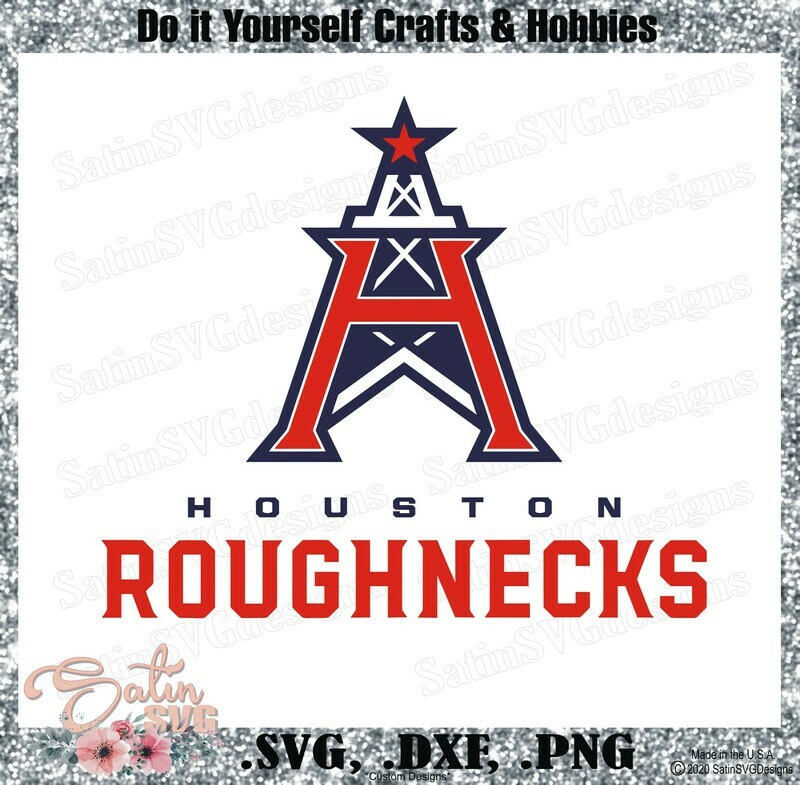 Houston Roughnecks XFL Football NEW Custom Logo Designs. SVG Files, Cricut, Silhouette Studio, Digital Cut Files, Infusible Ink