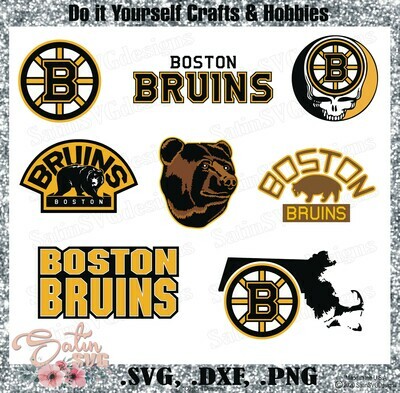 Boston Bruins NEW Custom NHL Hockey Designs. SVG Files, Cricut, Silhouette Studio, Digital Cut Files, Infusible Ink