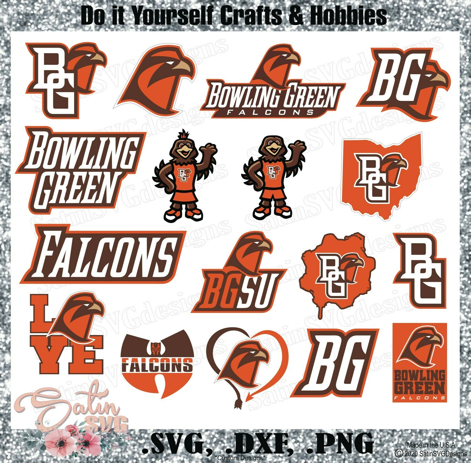 Download Bowling Green Falcons Bowling Green University New Custom Designs Svg Files Cricut Silhouette Studio Digital Cut