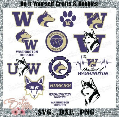 Washington Huskies, University of Washington NEW Custom Designs. SVG Files, Cricut, Silhouette Studio, Digital Cut Files, Infusible Ink