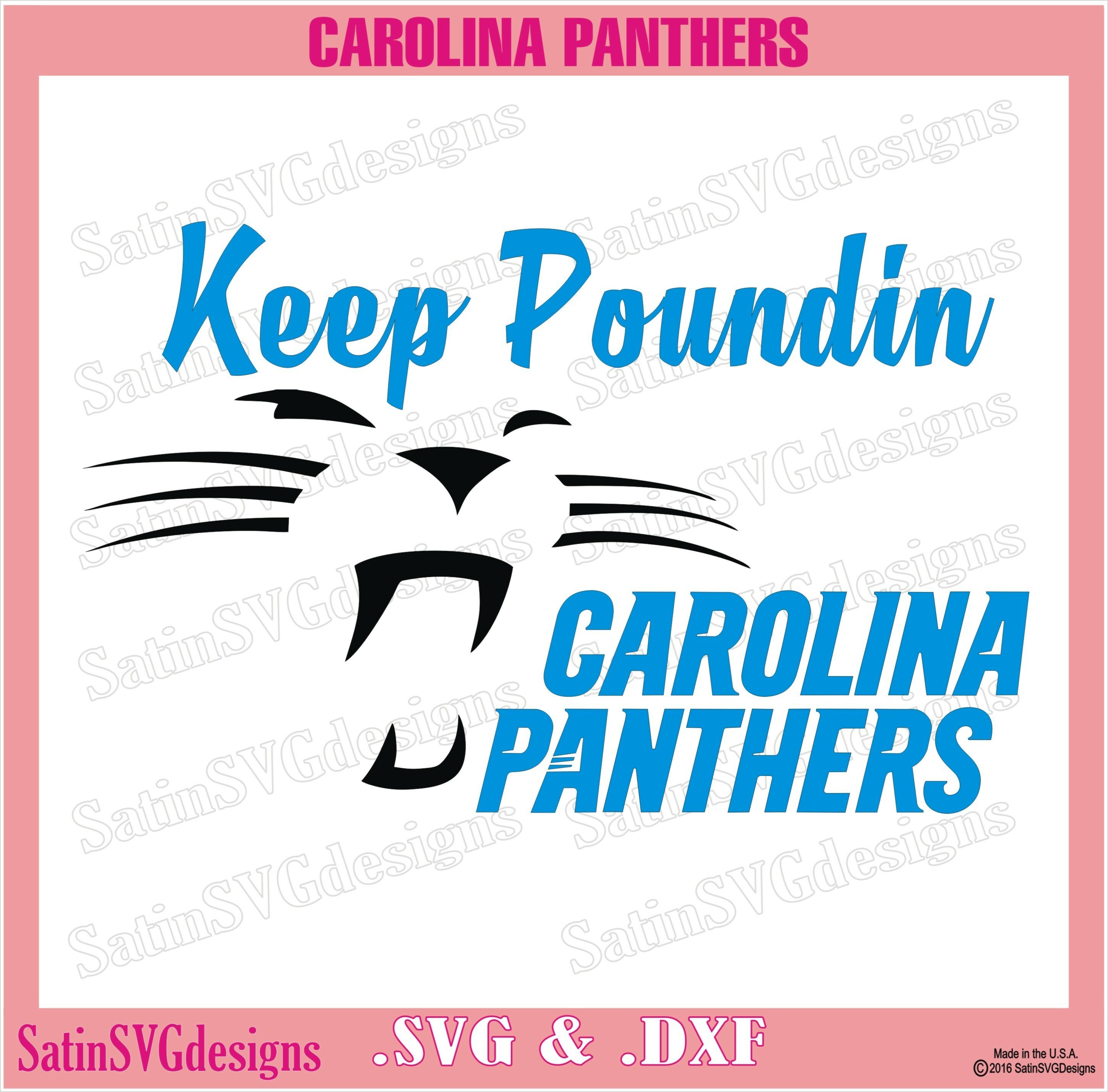 Carolina Panthers Keep Poundin Design Svg Files Cricut Silhouette Studio Digital Cut Files