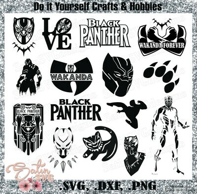 Black Panther NEW Set Design SVG Files, Cricut, Silhouette Studio, Digital Cut Files Marvel Super Hero