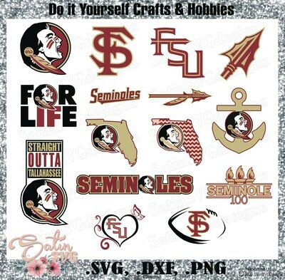 Florida State Seminoles, Florida State University NEW Custom Designs. SVG Files, Cricut, Silhouette Studio, Digital Cut Files, Infusible Ink